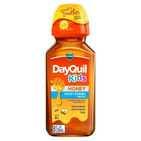 VICKS DAYQUIL KIDS HONEY COLD & COUGH + MUCUS LIQUID 8 OZ