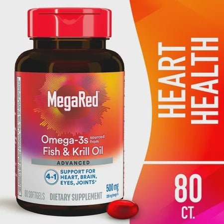 Schiff Megared Superior Omega 3 Krill Oil Extra Strength 500 Mg Softgels, 80 Ea