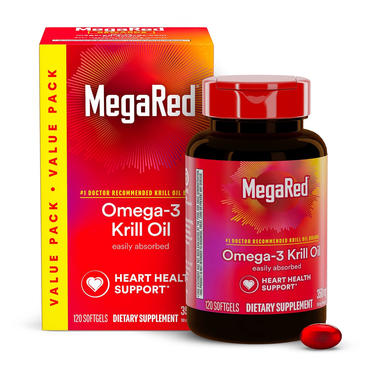 MegaRed Superior Omega-3 Krill Oil Softgels, 350mg - 120 ct