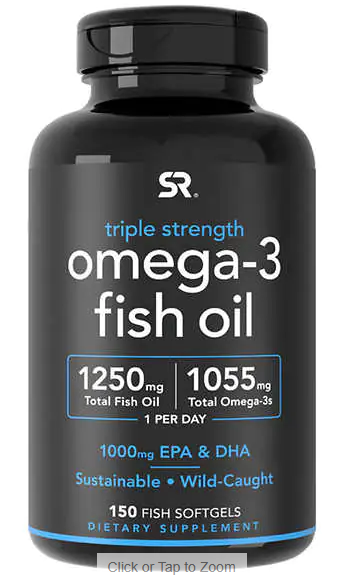 Sports Research Triple Strength Omega-3 Fish Oil, 150 Fish Softgels