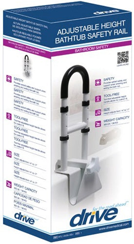 1122-Tub Rail - Clamp-On Retail Pack White BATHROOM SAFETY RAIL WHITE 300LB
