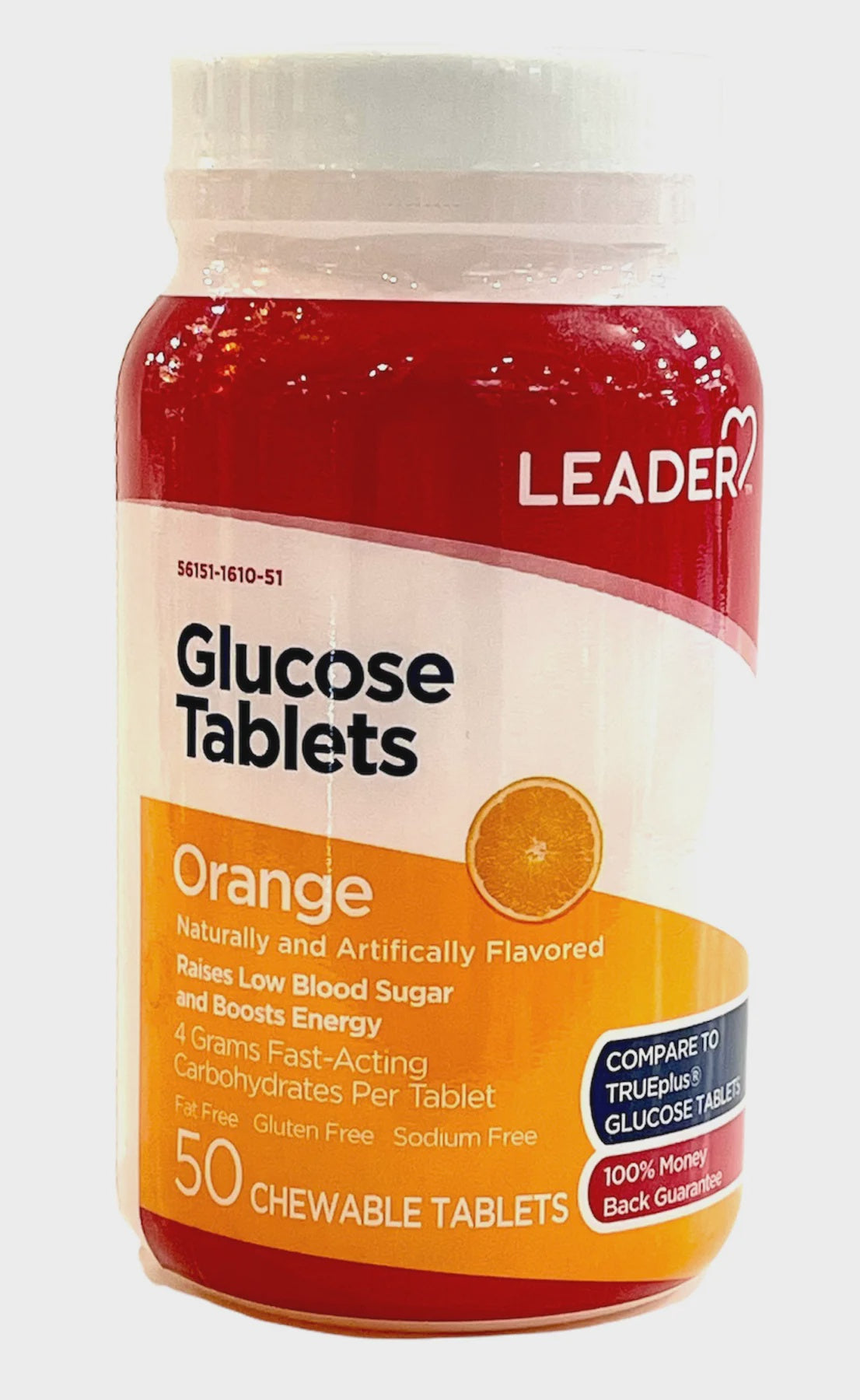 Glucose Tablets 50 Chewable Tablets (Orange Flavor)