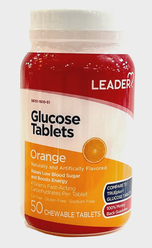 Glucose Tablets 50 Chewable Tablets (Orange Flavor)