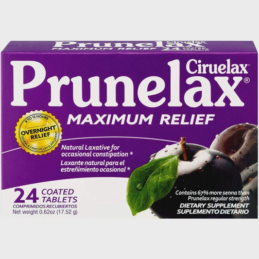 Prunelax Ciruelax Laxative, Natural, Maximum Relief, Coated Tablets - 24 tablets, 0.62 oz