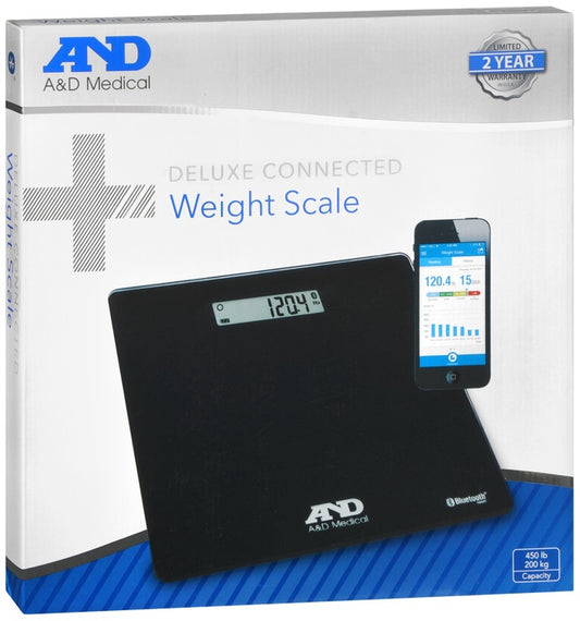 A&D Medical UC-352BLE Deluxe Connected Weight Scale, 450 lbs, 1 Ea