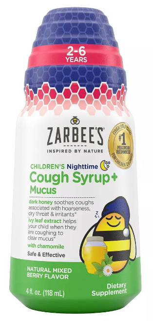 Zarbee's Nighttime Cough Syrup 2-12 yars Honey, Elderberry ,Lvy Leaf & Chamomile 118ml