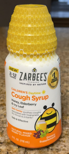 Zarbee's Daytime Cough Syrup 2-12 yars Honey, Elderberry & Lvy Leaf 4fl