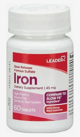 LEADER SLOW RELEASE IRON SUPPLEMENT 45MG 60TBS