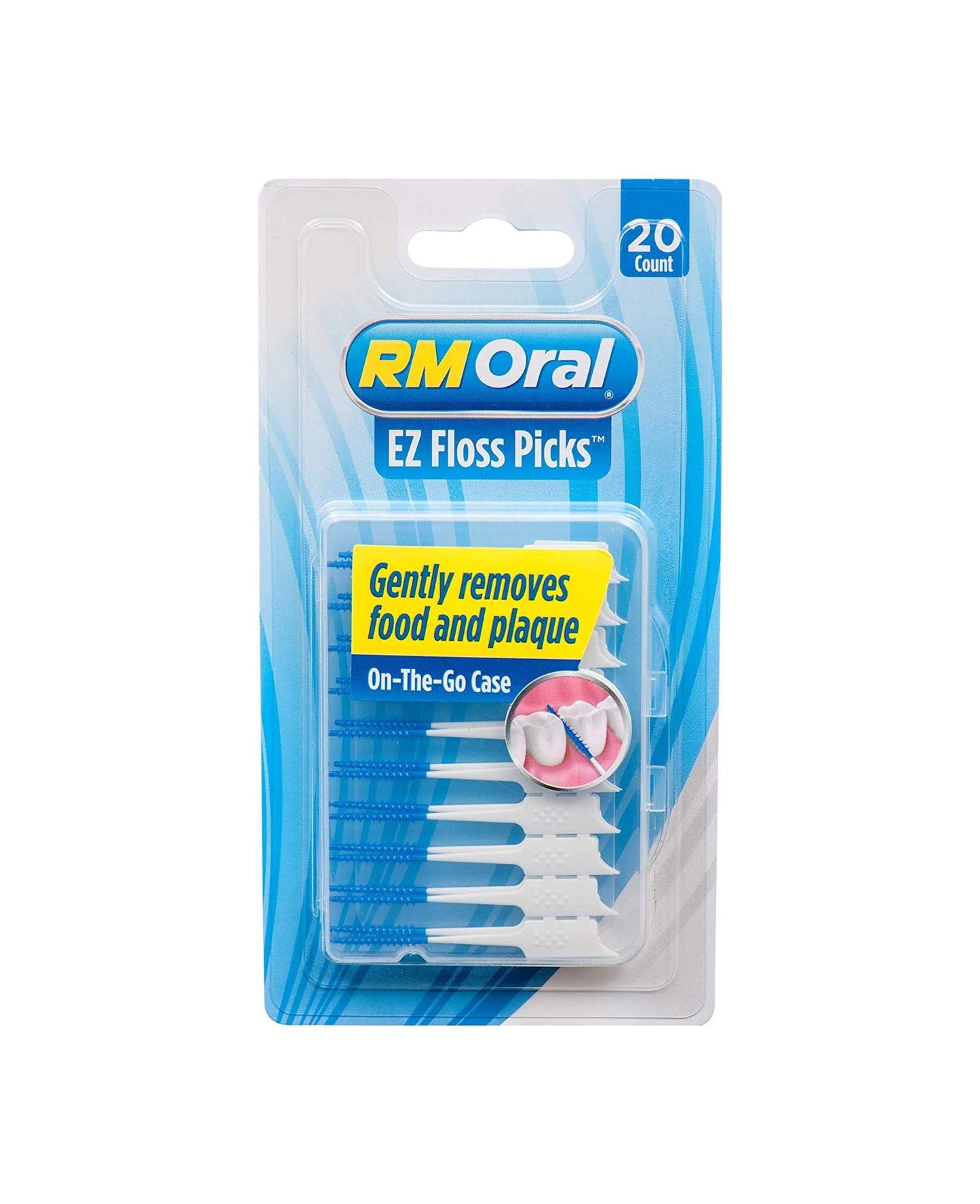 RM Oral Ez Floss Picks 20 Count, Blue, 20 Counts