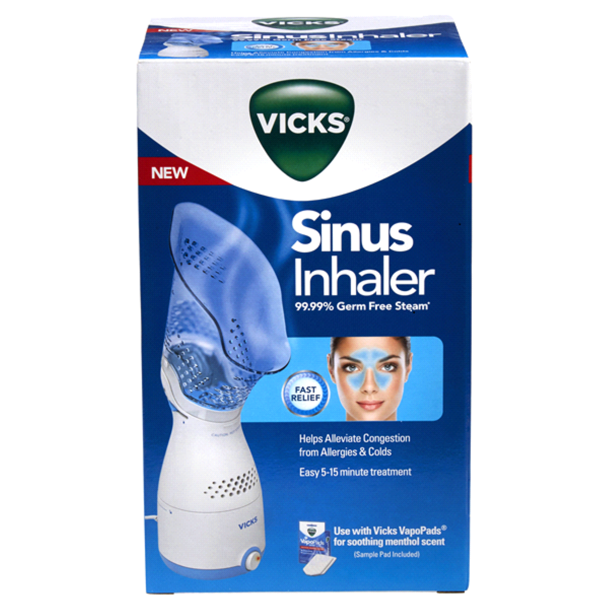 Vicks Personal Sinus congestion and coughing relief Steam Inhaler, VIH200, White