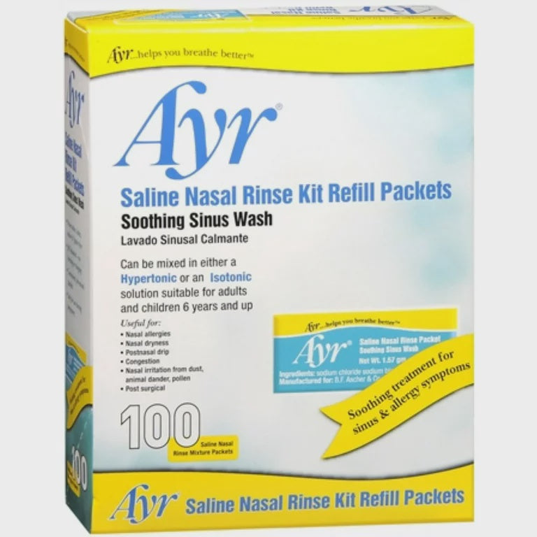Ayr Sinus Rinse Kit Refill Packets - 100 Packs