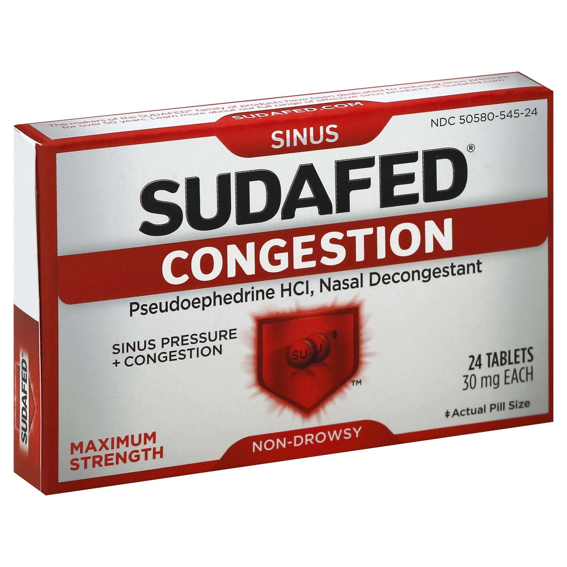 SUDAFED SIN/CONG TB 30MG 24 MS ND