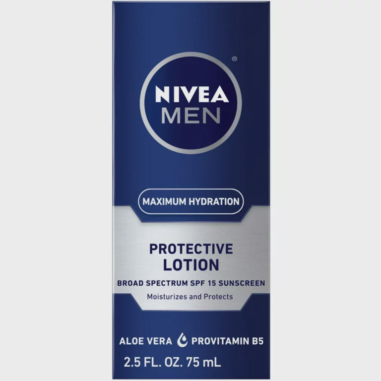 NIVEA MEN Maximum Hydration Protective Lotion SPF 15, 2.5 oz