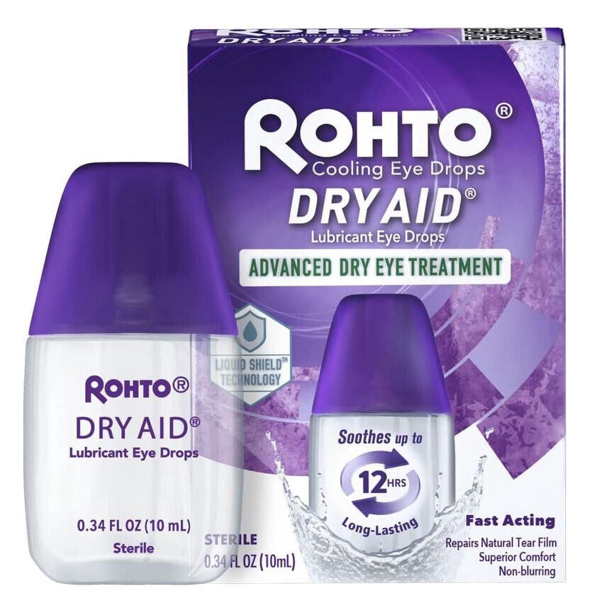 Rohto Dry Aid Advanced Cooling Eye Drops, 0.34 Fl Oz