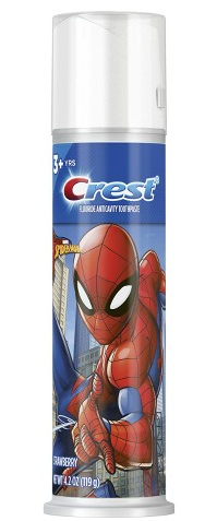 CREST FLUORIDE ANTICAVITY TOOTHPASTE BLUE BUBBLEGUM SPIDERMAN 3+ YRS 4.2OZ