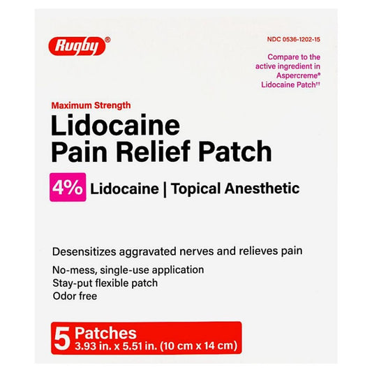 Lidocaine Patches 4% | Maximum Strength Pain Relief 5 Count