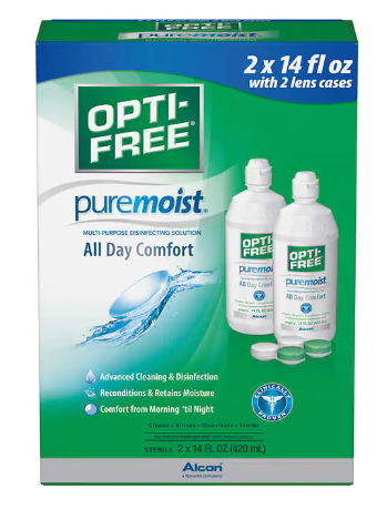 OPTI-FREE PureMoist Multi-Purpose DISINFECTING Solution, 2 X 14 Ounces
