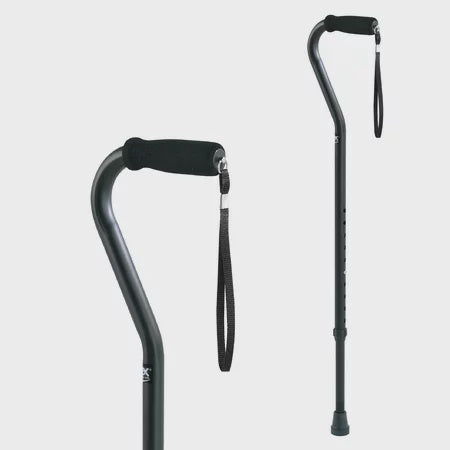 Carex Black Adjustable Offset Aluminum Walking Cane - 1 Ea