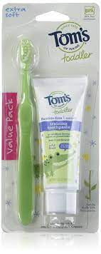 TOM'S OF MAINE TODDLER TOOTHBRUSH AND TOOTHPASTE EXTRA SOFT VALUE PCK