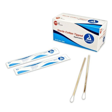 Cotton Tipped Applicator, Sterile, 6 Wood , 2 per Pack