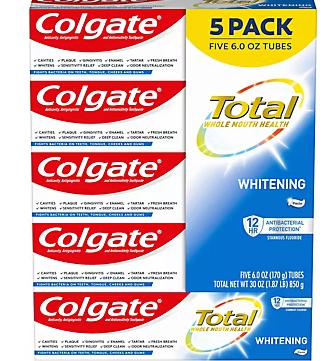 Colgate Total Whitening Toothpaste, 6 oz.