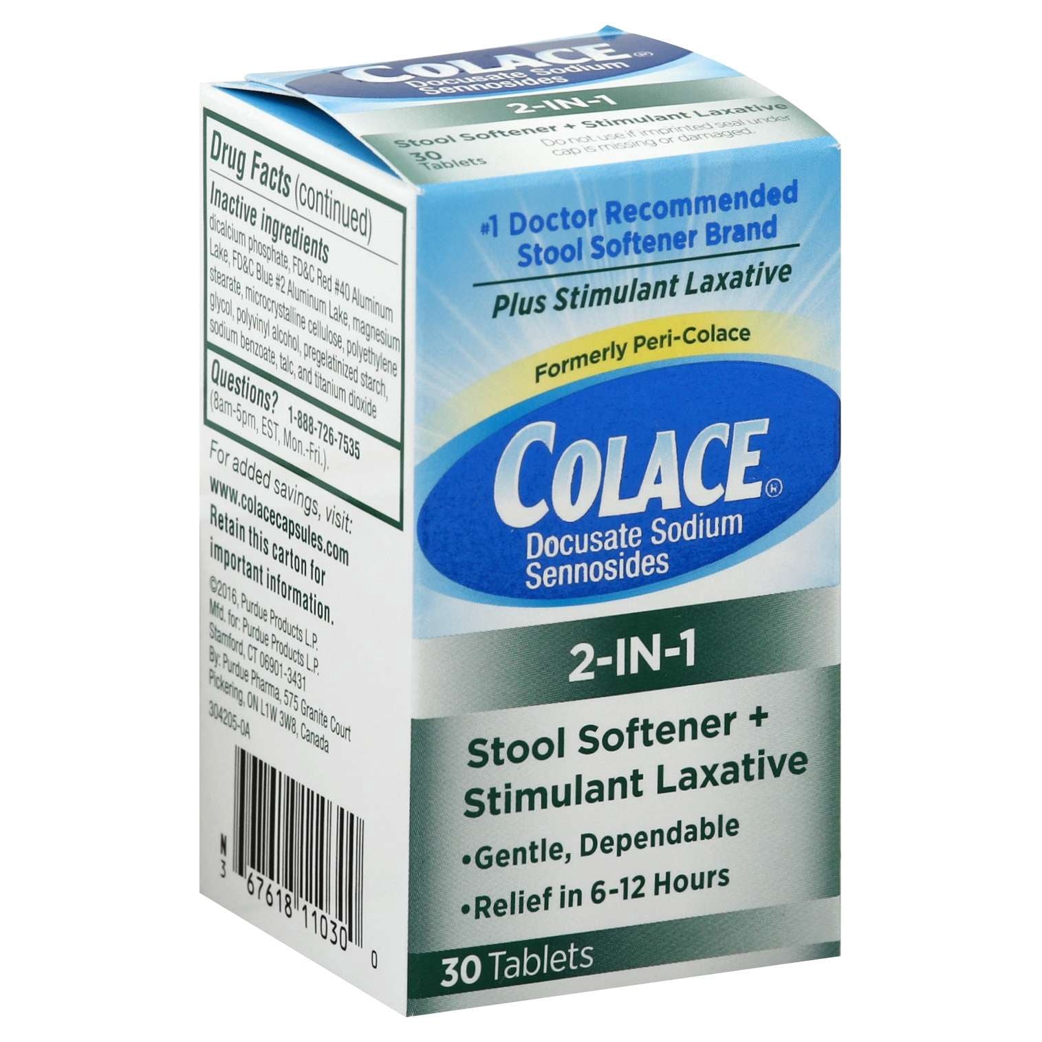 COLACE 2-IN-1 TABLETS 30 CT