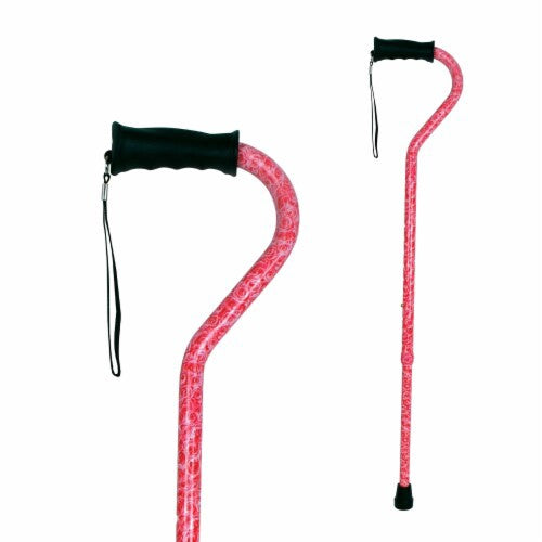 Carex Ergo Offset Walking Cane - Rose