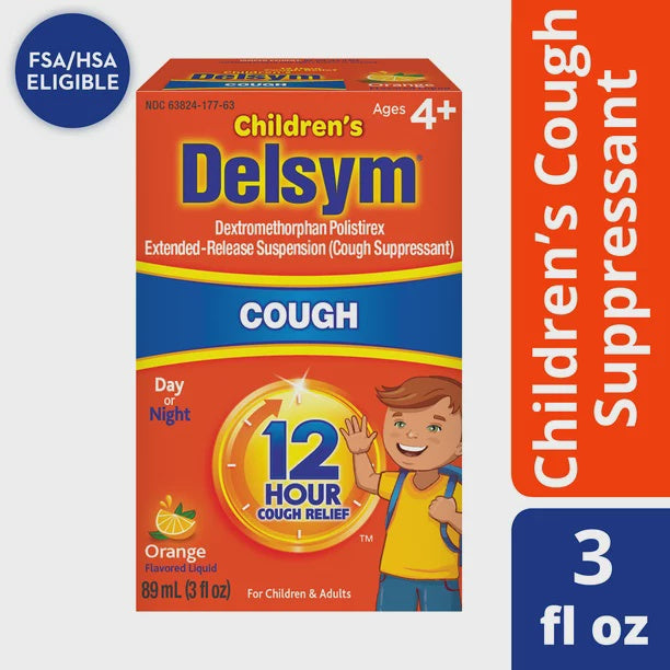 DELSYM CHILDREN'S COUGH SUPPRESSANT 12 HOUR LIQUID ORANGE 3 OZ