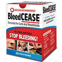 BLEEDCEASE FIRST AID FOR CUTS AND NOSE BLEEDS 25 CT