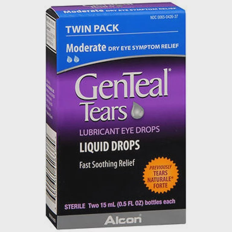 GenTeal Tears Eye Drops, Lubricant, Moderate, Twin Pack - 2 pack, 0.5 fl oz bottles