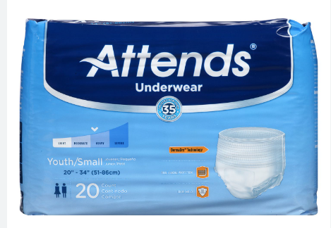 ATTENDS UNDERWEAR YOUTH/SMALL 20C