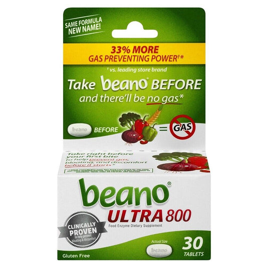 Beano Food Enzyme Dietary Supplement, Ultra 800, Tablets - 30 tablets