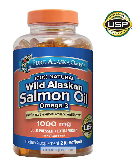 Pure Alaska Omega Wild Salmon Oil 1000 mg., 210 Softgels