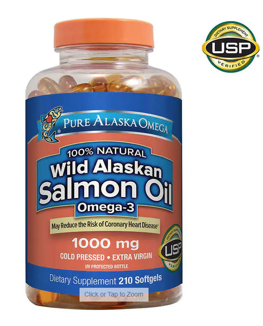 Pure Alaska Omega Wild Salmon Oil 1000 mg., 210 Softgels