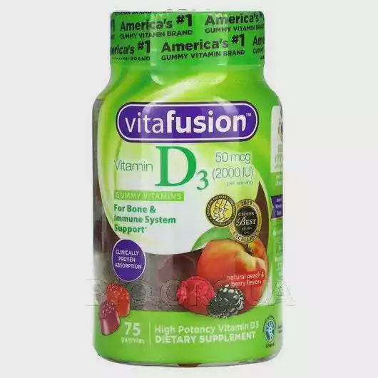 VITAFUSION GUMMY VITAMINS D3 NATURAL PECAH& BERRY FLAVORS 75 GUMMIES