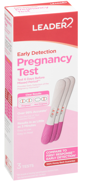 LEADER(TM) EARLY DETECTION PREGNANCY TEST 3 CT