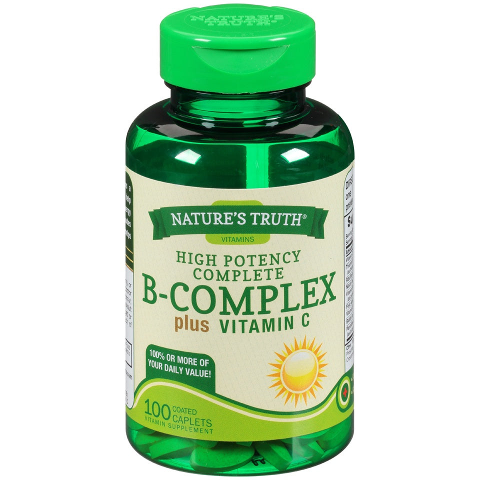 NATURE'S TRUTH VITAMIN B-COMPLEX + C TIMED RELEASE HIGH POTENCY CAPLETS 100 CT