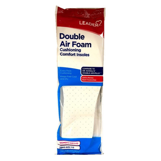 LEADER Double Air Foam Insoles Women's Size 5-10, Men's Size 7-13