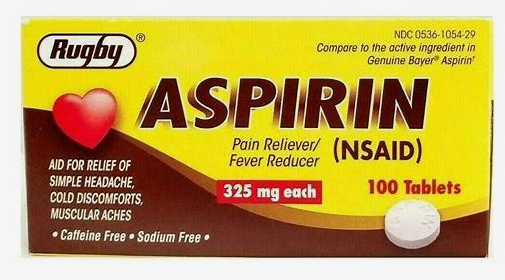 ASPIRIN 325 MG 100 TABLETS BY RUGBY