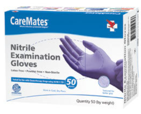 CAREMATES NITRILE EXAMINATION GLOVES M 50CT