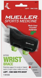 GREEN FITTED WRIST LEFT ONE SIZE SUPPORTS-BRACES