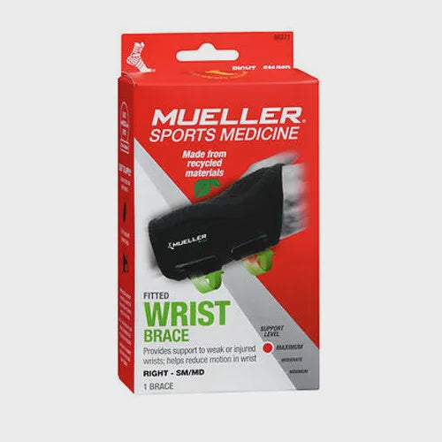 MUELLER WRIST BRACE GREEN RIGHT SMALL/MEDIUM , SUPPORTS-BRACES