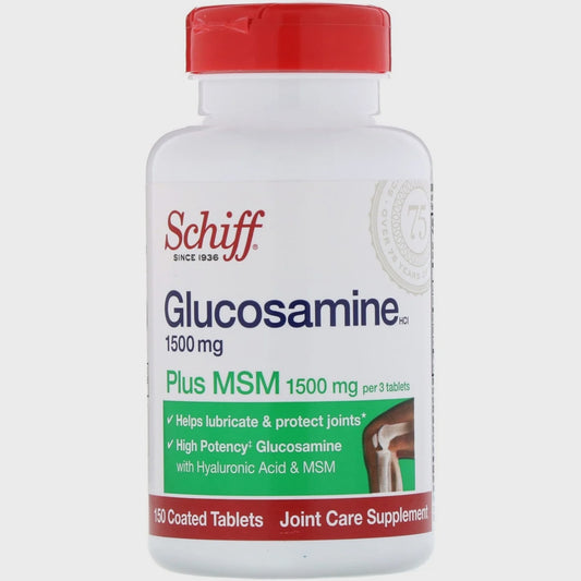 Schiff Glucosamine 1500mg Plus MSM Joint Care Cotaed Tablets