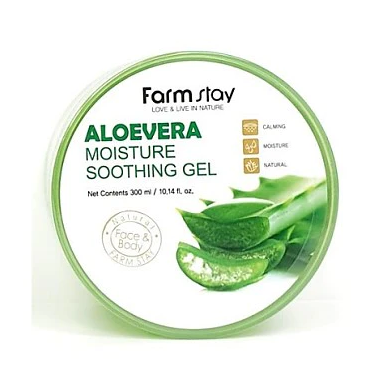 芦荟胶 300ml-KOREA FARM STAY MOISTURE SOOTHING GEL ALOE VELA 100% 300ml