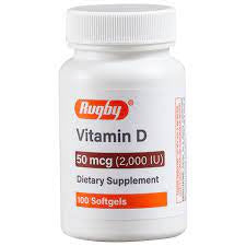 *Rugby Vitamin D3 2000 IU 50 mcg - 100 Softgels