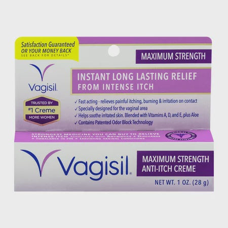Vagisil Anti-Itch Creme Long Lasting Itch Relief, Maximum Strength - 1 Oz