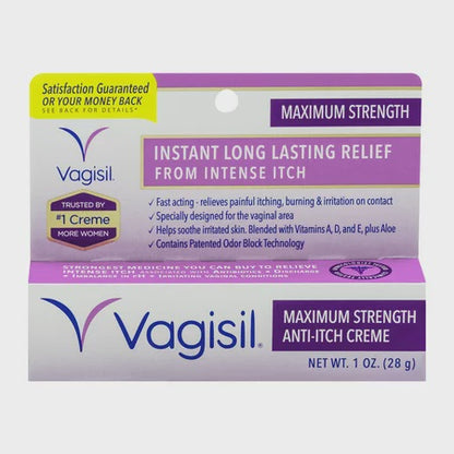 Vagisil Anti-Itch Creme Long Lasting Itch Relief, Maximum Strength - 1 Oz