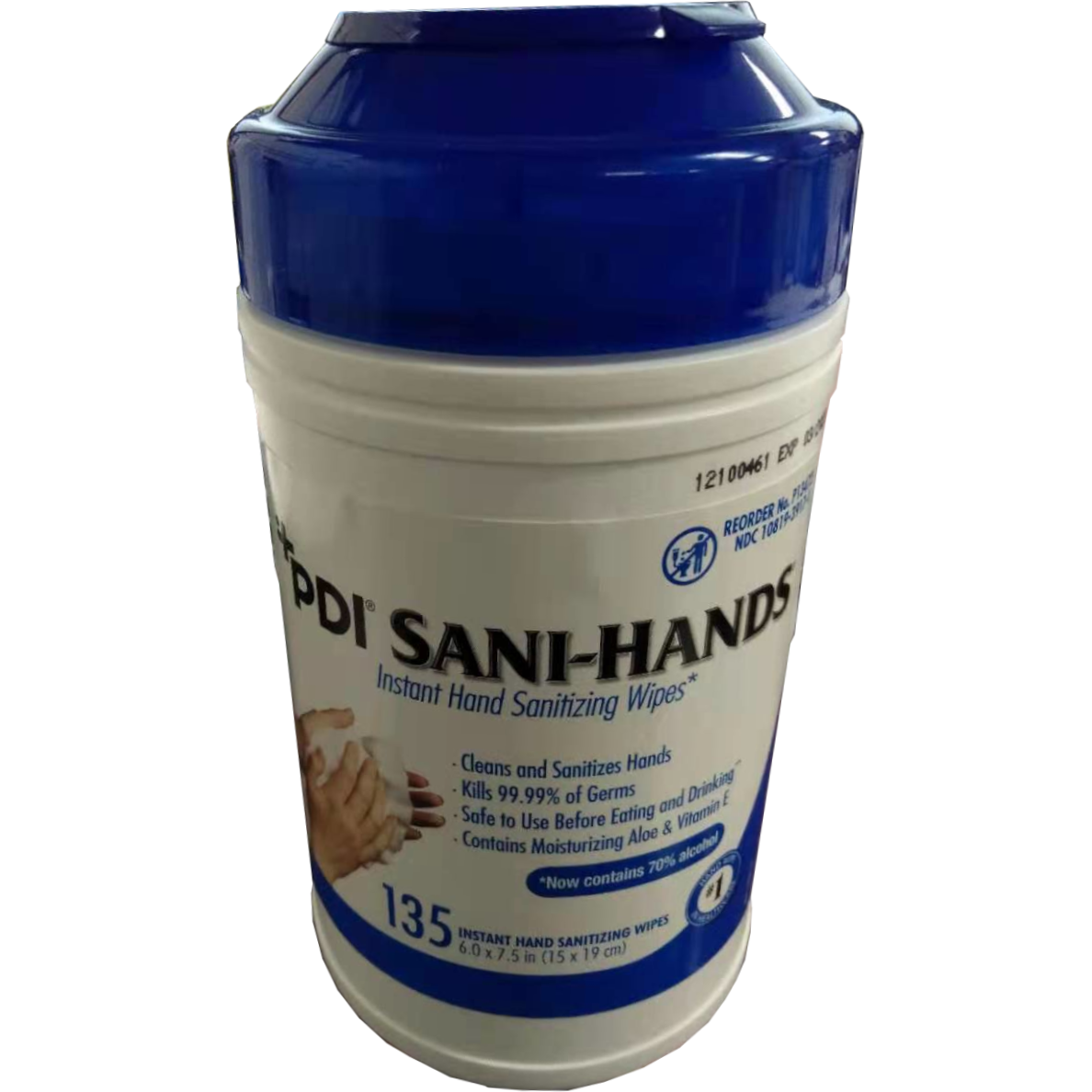 +PDI SANI-HANDS Wipes w/ 70% Alcohol 135 PCS