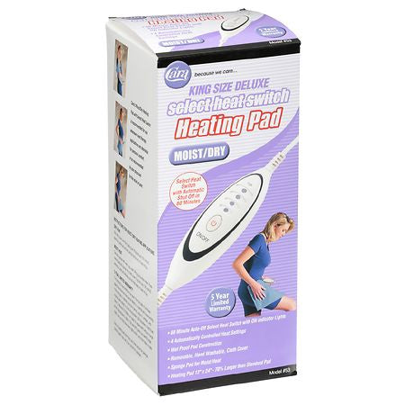 Cara Slide Switch Heating Pad, Moist/Dry, King Size Deluxe