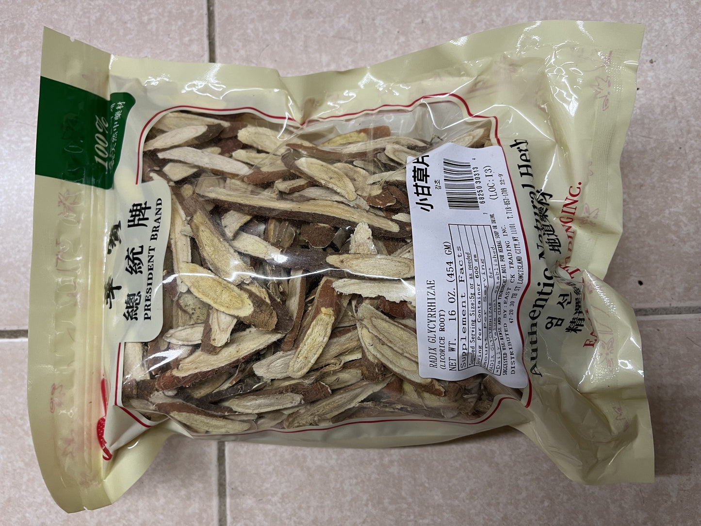 华宝总统牌 小甘草片 RADIX GLYCYRRHIZAE 16oz